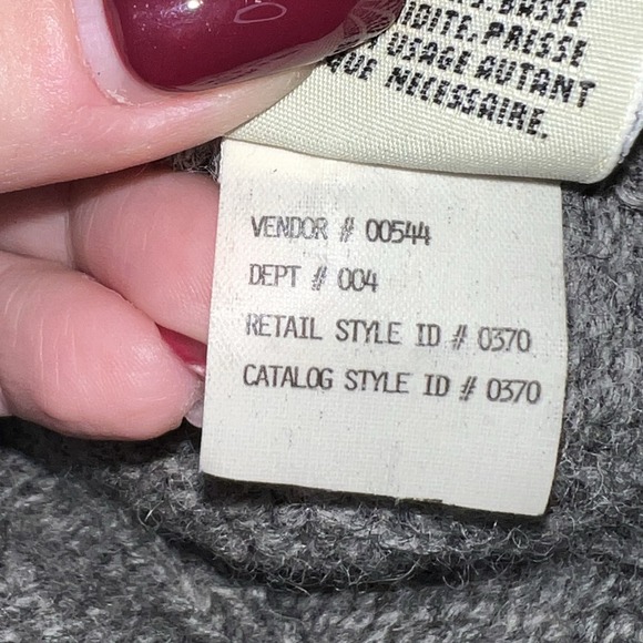 Eddie Bauer Mens Wool Crew Neck Sweater Gray‎ Size Medium Ribbed Y2K Vintage - Picture 10 of 10